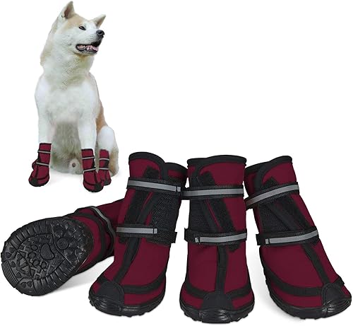 Zapatos para perros grandes para invierno, botines de perro para la nieve con correas ajustables, resistente suela antideslizante, para deportes,