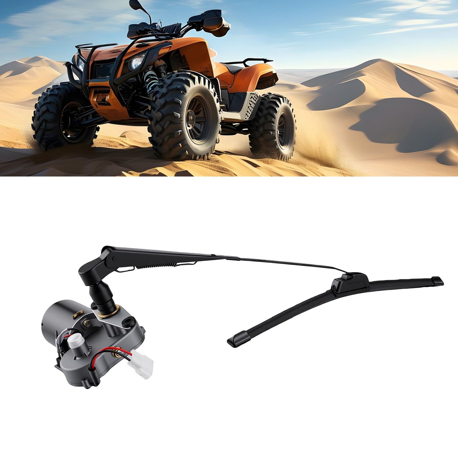 Yctze Elektryczny Zestaw Wycieraczek do Przedniej Szyby UTV 12 V 30 W,