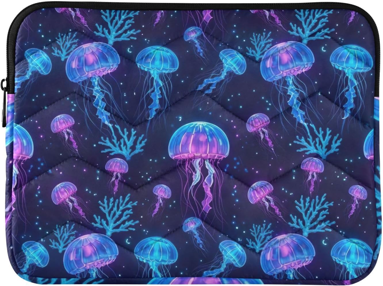 Vibrant Jellyfish Purple Puffy Computer Sleeve