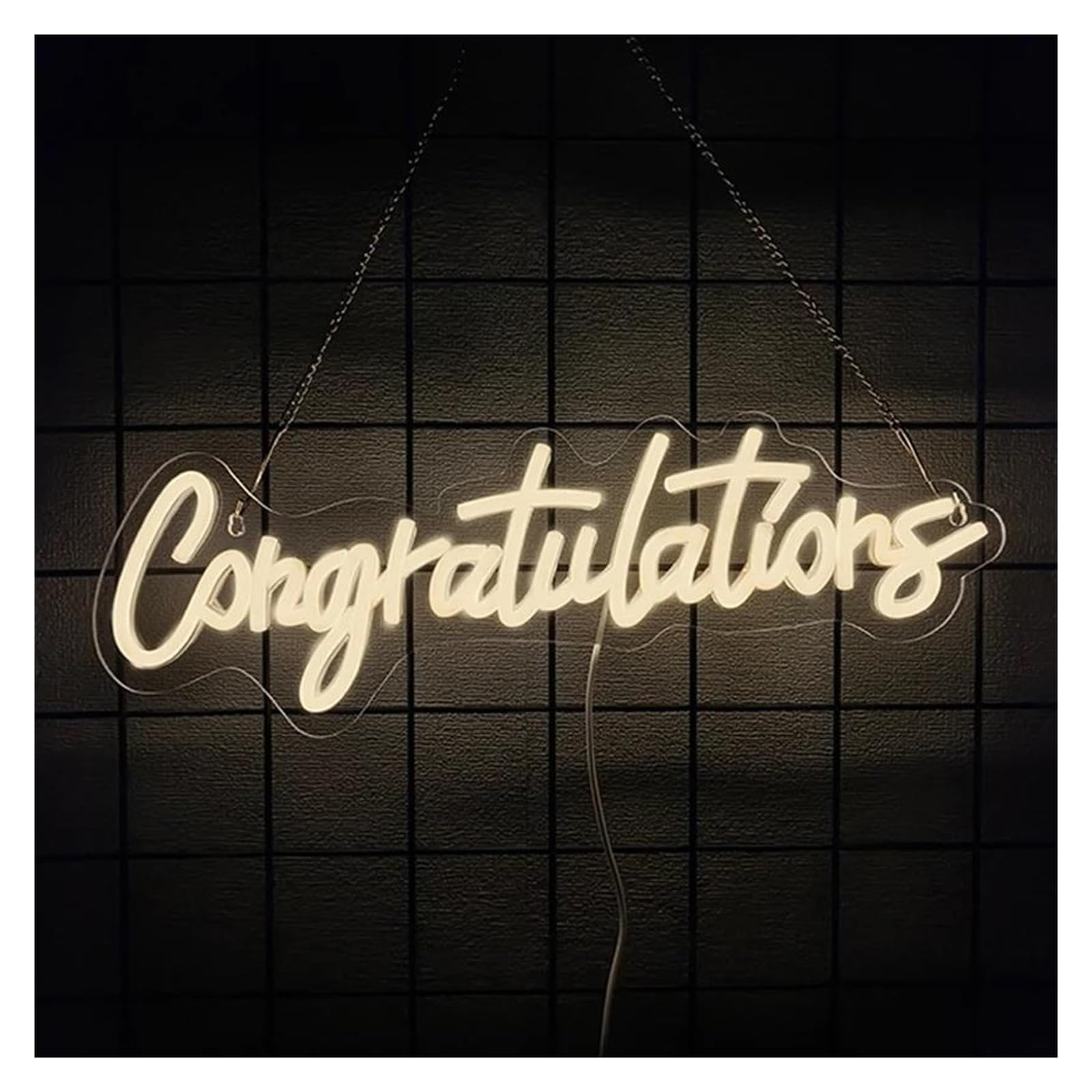 SHOUXI Sign Lamp Congratulations Neon Sign Light Dimmable for Graduation Backdrop Grad Class Wall Decor 42cmx14cm