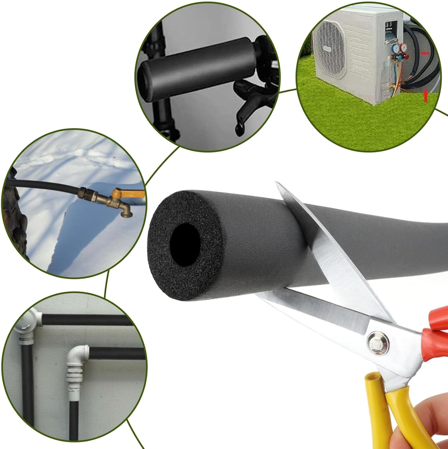 HSHBGS フォームチューブ パイプ断熱材 保温チューブ 内径6/13/16/20/25/32mm エアコンプロテクターチューブ