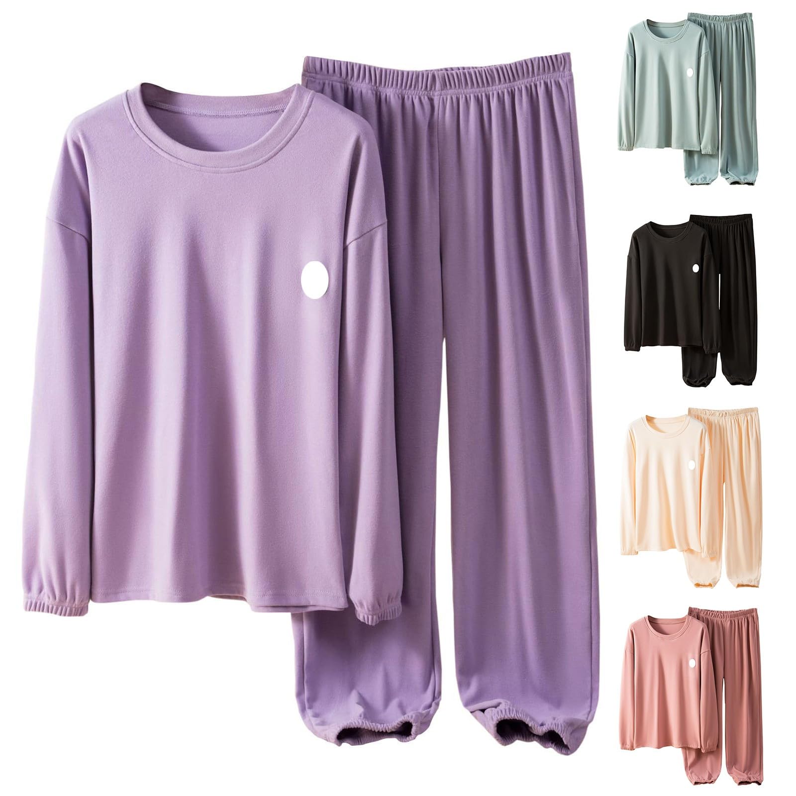 Sleepwear Co Ord - Set pigiama da donna con maglia e pantaloni da notte