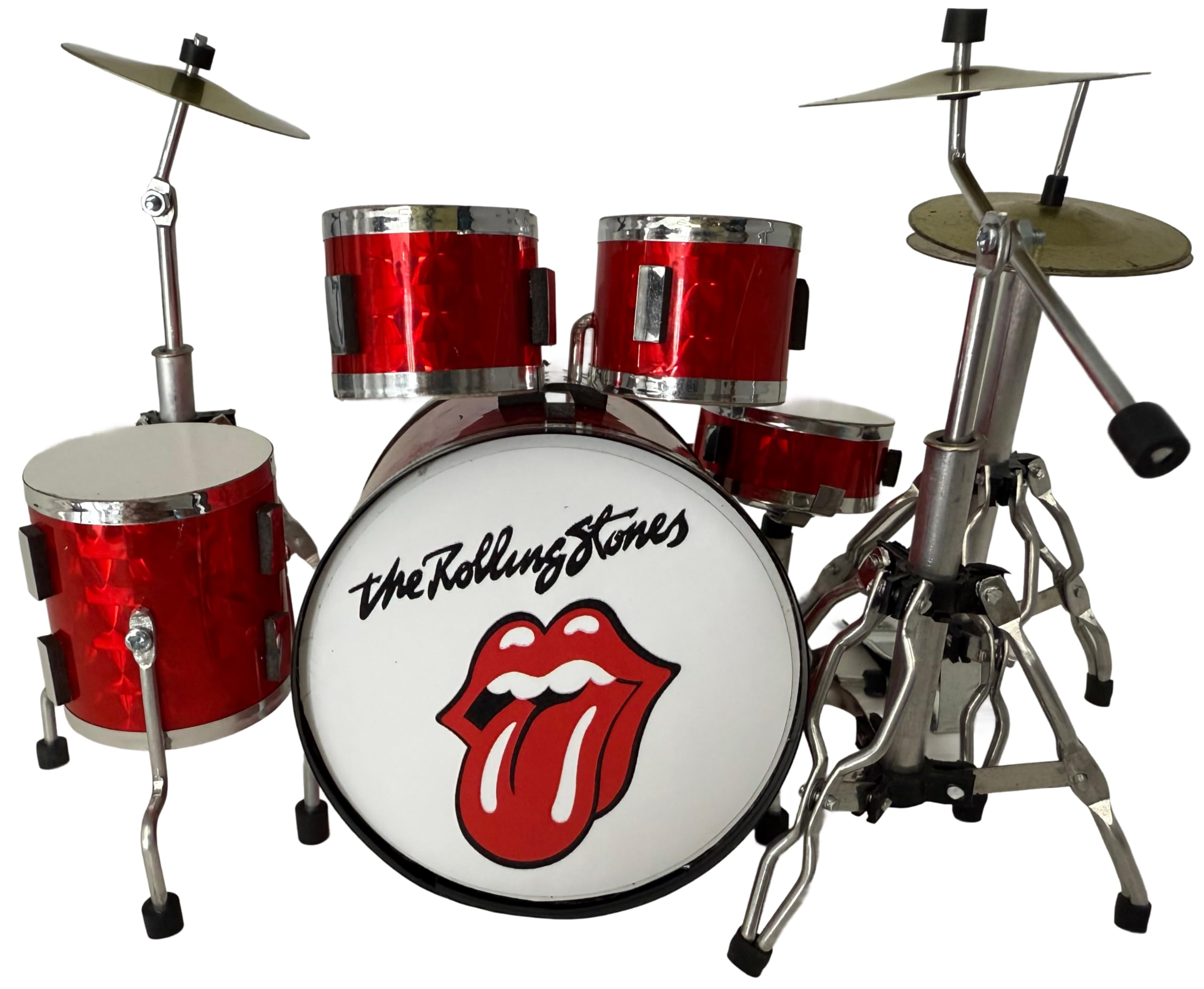 ROCKSTAR - Miniatura Bateria Acustica Rolling Rojo Metálico BMD-012 Regalo Musical