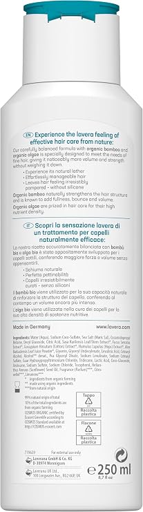 lavera Shampoo Volume & Strength - without silicone - Extra volume & fortified hair - vegan - natural cosmetics - 250 ml