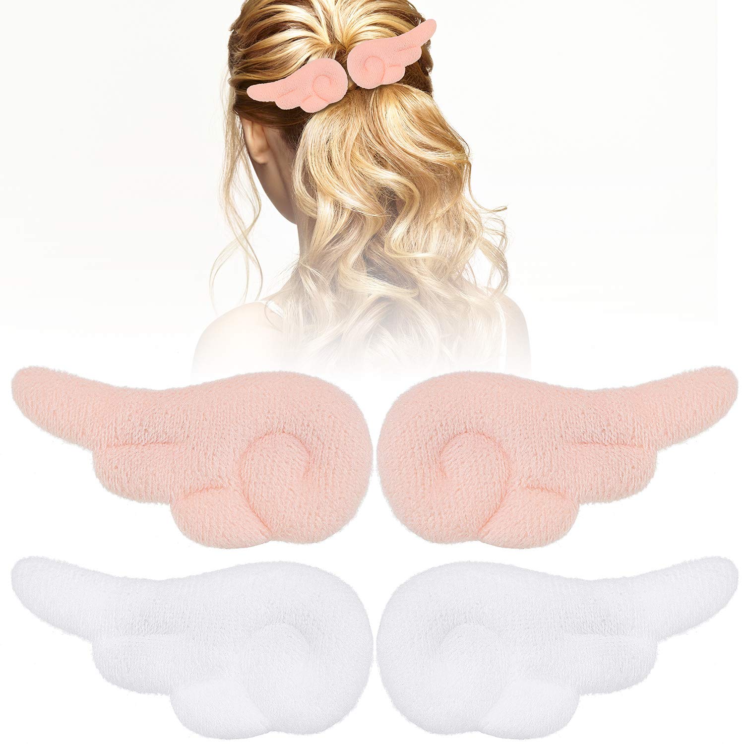 2 Pairs Angel Wings Hair Clips, Leather Hair Clips Cartoon Hairpins Non Slip Hair Clamps Barrettes for Girls Women