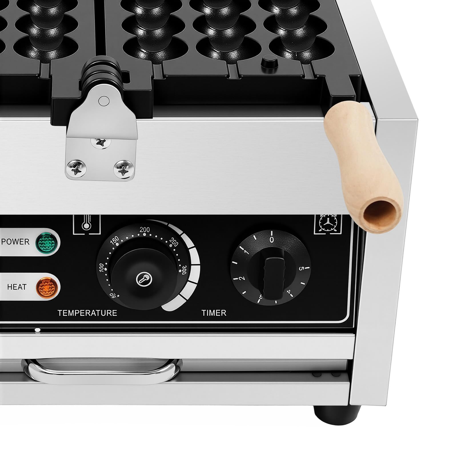 Gofrera Acero Inoxidable Sartén antiadherente Comercial Plata 1500W