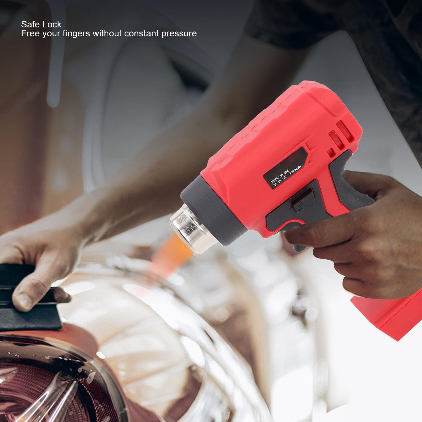 Kit di pistola di calore a cordone 360W pistola ad aria cal a riscalmento rapido per artigianato tubi di rimpasto con batteria al litio a 4 ugelli