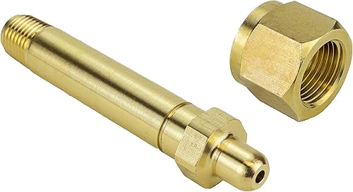 SÜA - Reemplazo de tuerca y pezón para reguladores de óxido nitroso CGA-326 - Longitud del pezón 3-12'' - Rosca lateral del regulador 14'' NPT -