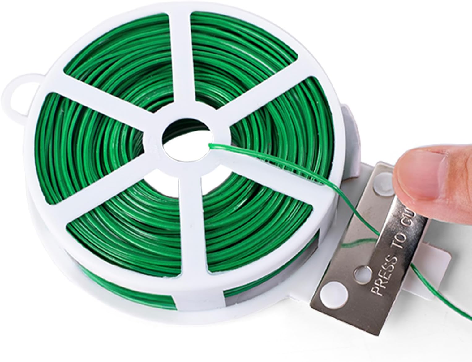 KINGLAKE 50m Garden Wire Ties Green Plant Ties, Gardening Wire with Cutter, Soft Twist Ties Plant Support Ties for Climbing Plants