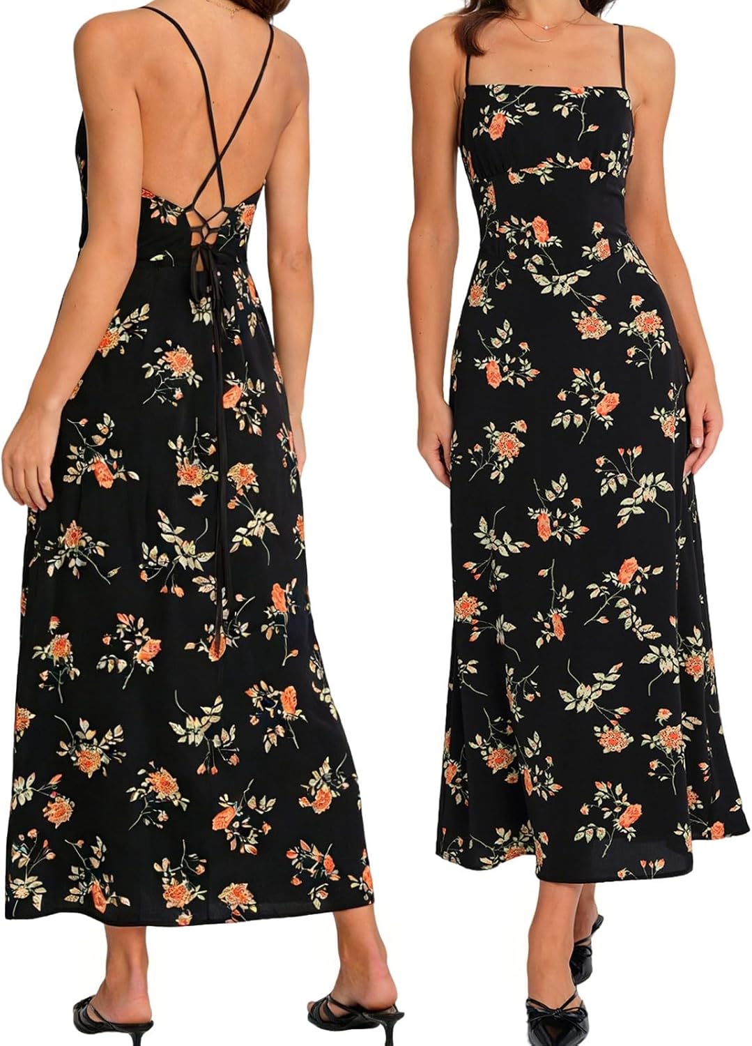 RIHOAS Navy Maxi Length Formal - Elegant Wedding Guest Bridesmaid Cocktail Gown for Christmas Garden Party Evening Fiesta