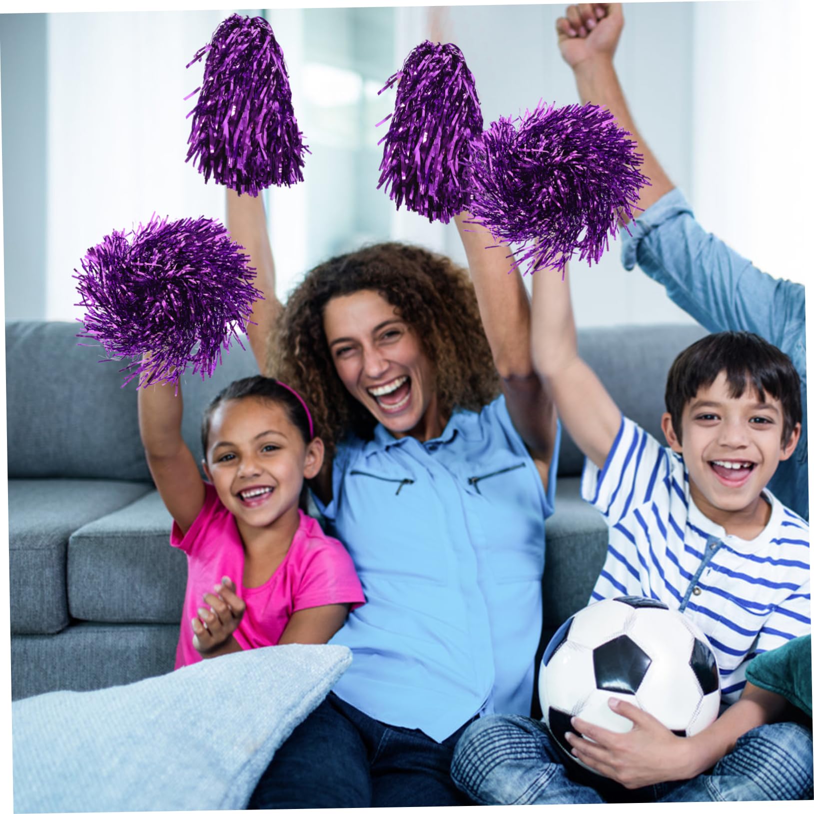 Pompons de Cheerleading 16 Pièces en Pvc pour Sports et Chorégraphie