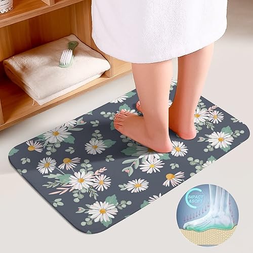 Miniatura 4 de Flowers Farmhouse - Juego de tapetes de baño para 3 piezas, tapetes de baño, suaves y cómodos, absorben el agua, antideslizantes, más fáciles de