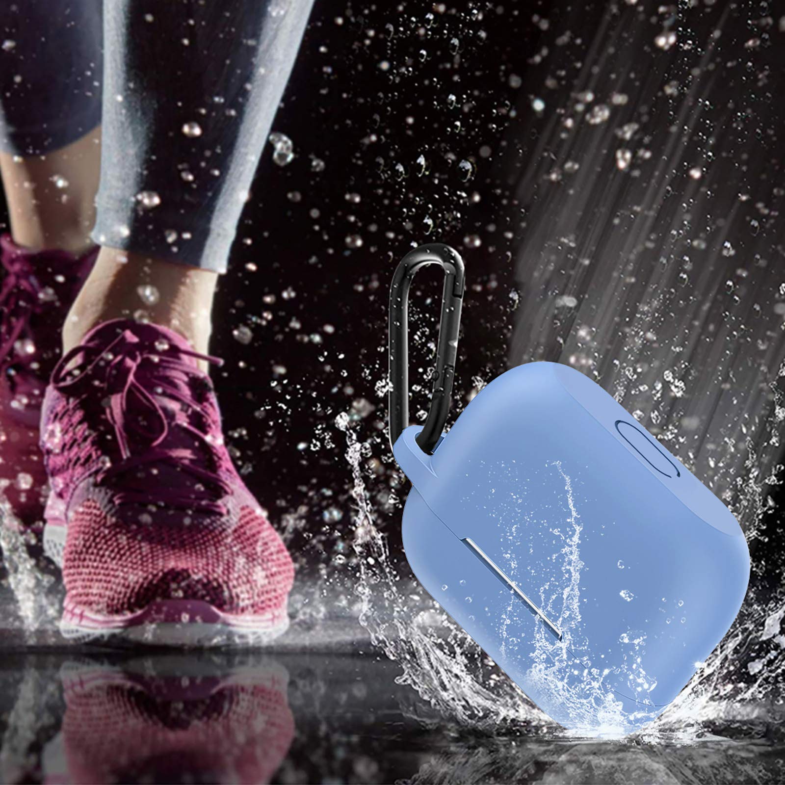 Coque Airpods Pro Et Pro 2 En Silicone Anti-traces Avec Mousqueton