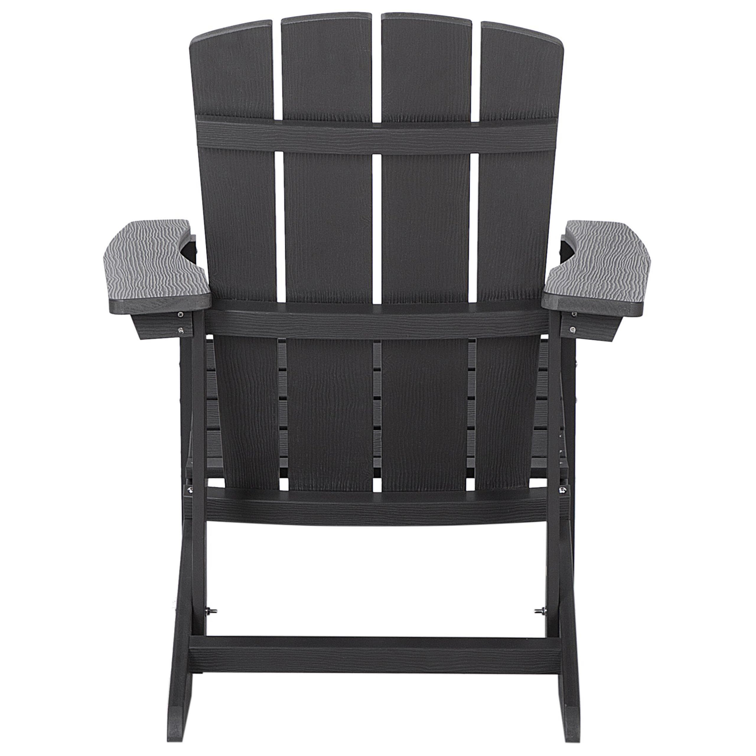 Beliani Silla de jardín Gris Oscuro de Madera sintética Resistente a la Intemperie Estilo Moderno Adirondack