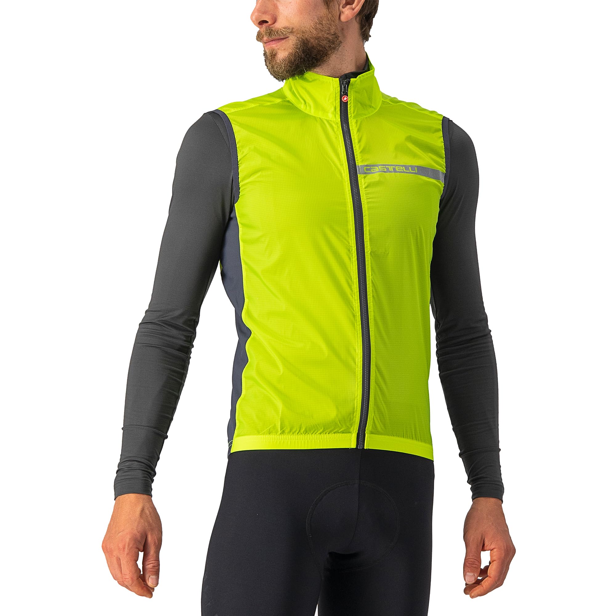 CASTELLI 4521512-383 SQUADRA STRETCH VEST Men's Sports vest ELECTRIC LIME/DARK GRAY XXL