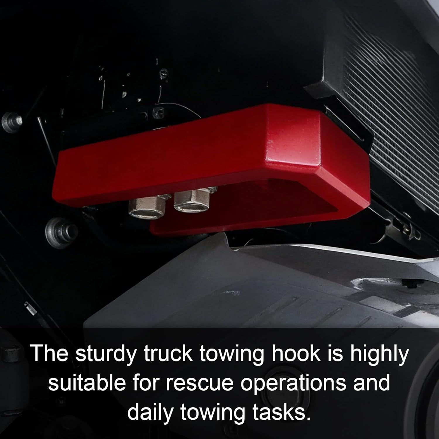 Front Tow Hooks for Tacoma 2024-2026,Car Tow Hooks Red Replacement Compatible with 2024-2026 Toyota Tacoma,2025-2026 4Runner,2024-2025 Land Cruiser 250 Accessories,Direct Bolt-On Installation- 2PCS