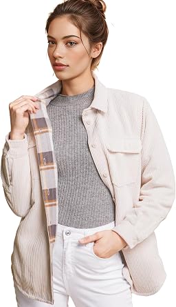 Reversible Plaid-Cord Shacket