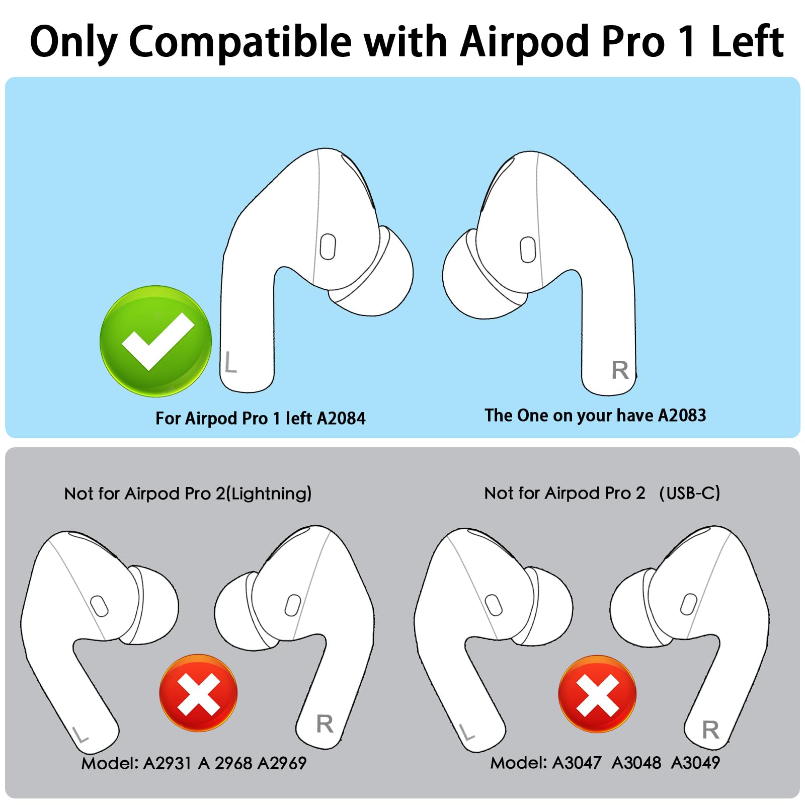 Fone de ouvido de substituição A2084 para Apple Airpods Pro 1ª