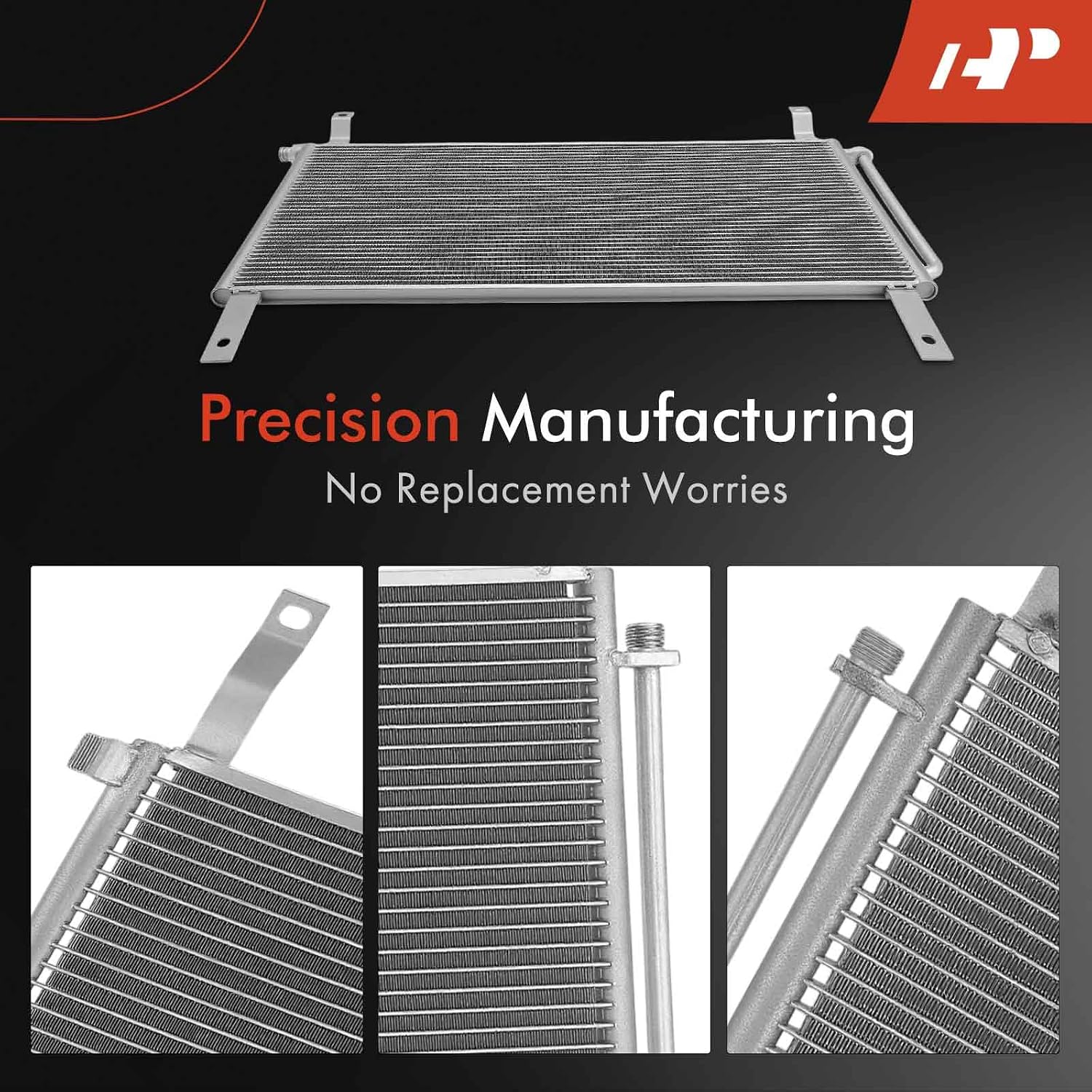 A-Premium Air Conditioning A/C Condenser Compatible with Ford F-150 F150 1980-1993, F-250 F250 1980-1993, F-350 F350 1980-1993, Bronco 1980-1993, F-100 F100 1980-1983