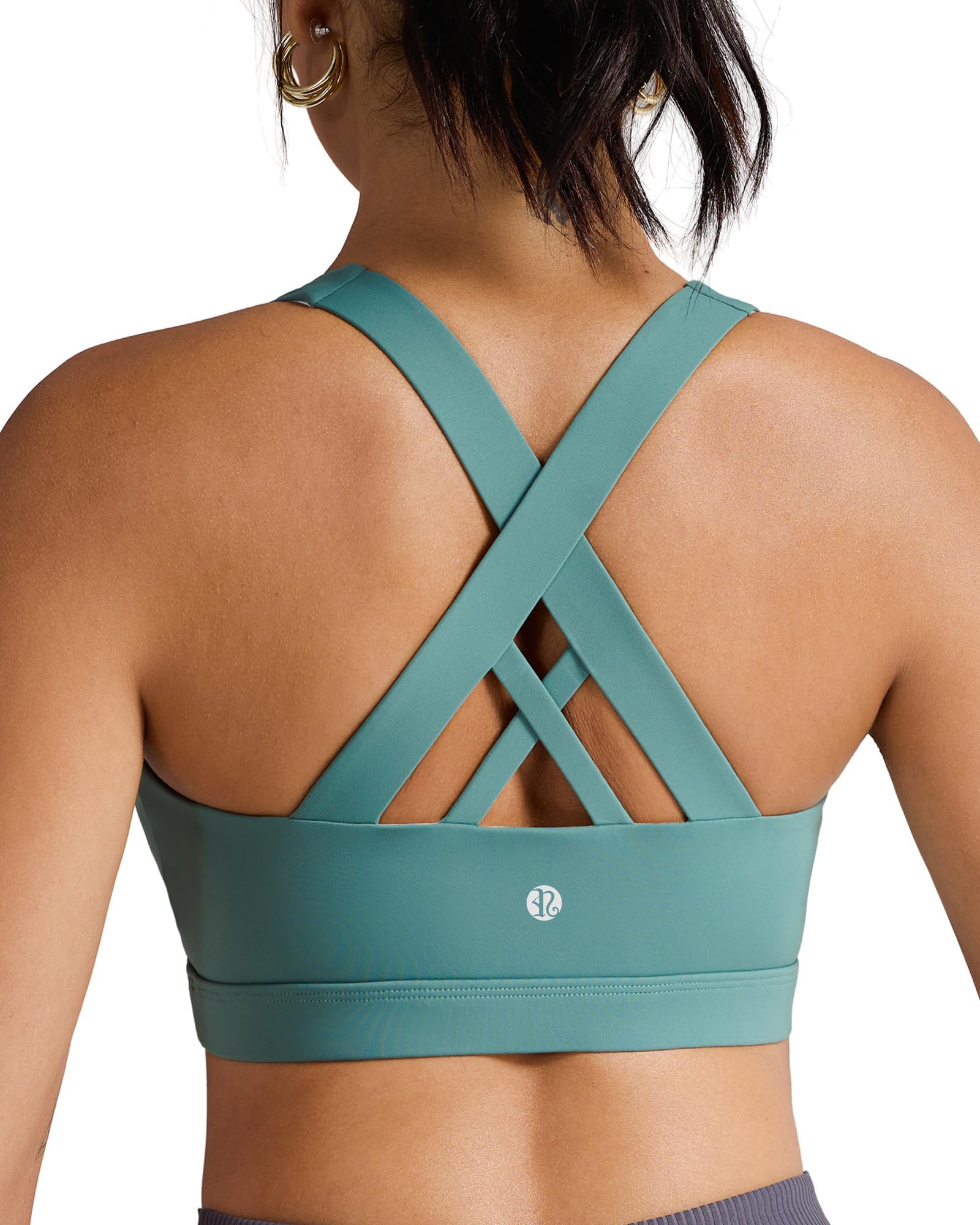RUNNING GIRL Sport BH Damen – Criss-Cross Rücken Yoga BH, Medium Support Fitness Top mit Herausnehmbaren Polstern für Gym & Training