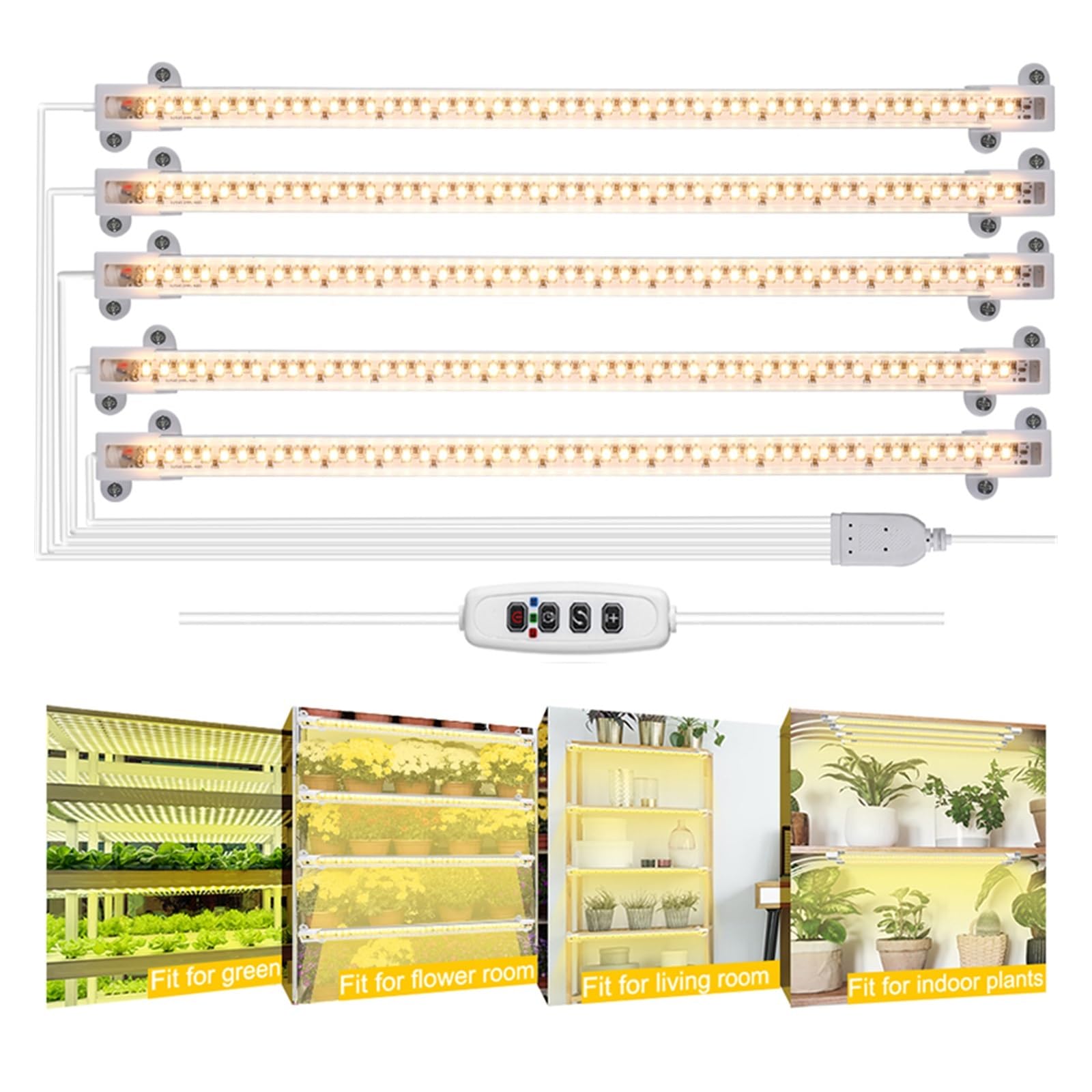 Lámpara de cultivo, Temporizador de lámpara Phyto de luz Led regulable for interiores con Kits hidropónicos de potencia lámpara de espectro completo for plantas lámpara de cultivo interior(Three)