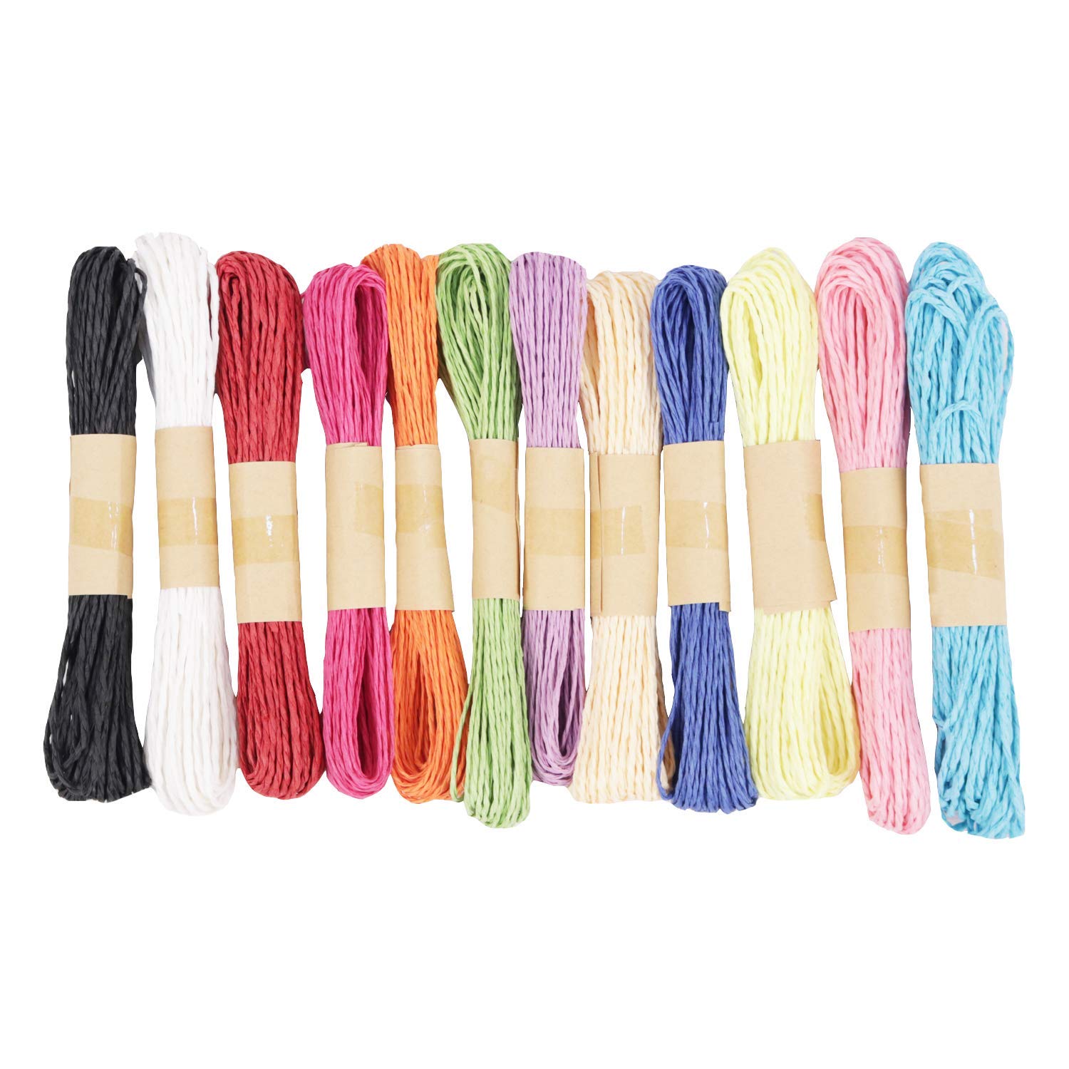 ikis Paper Rope Threads for Various Art and Craft Projects and Decoration Ribbon Twisted Paper String Strap Wrapping for Packaging Gift Wrapping Twine 10 Meters (Pack of 12)-image-45