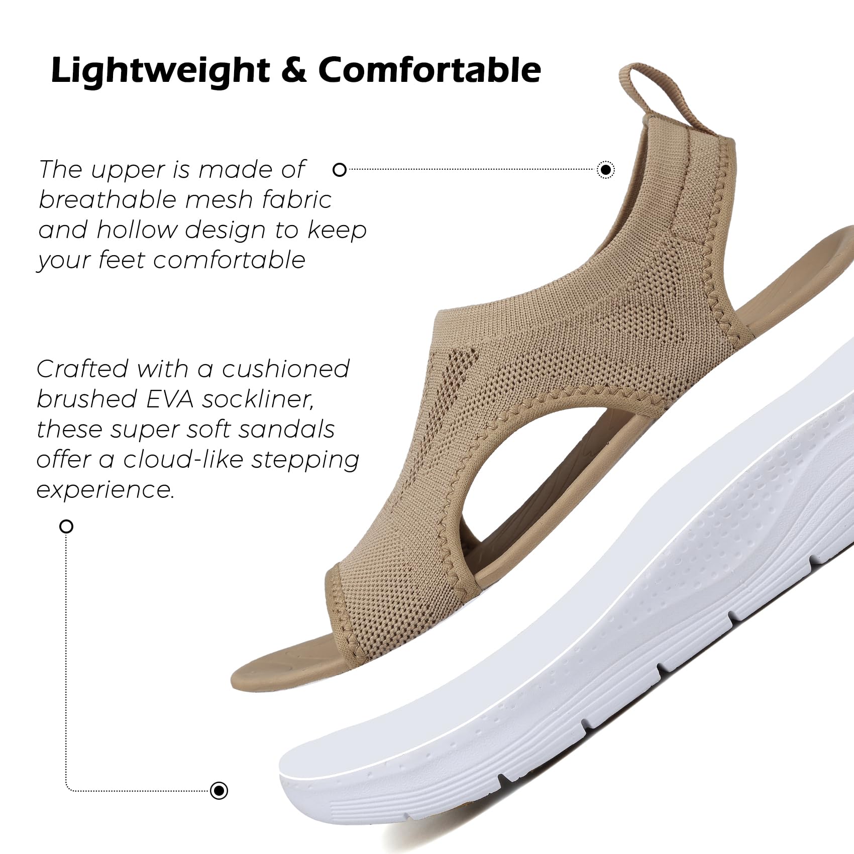 DimaiGlobal Sandali Donna Estive Comodi Ortopedici con Punta Aperta Scarpe Lavabili Sandalo Sportivo Scarpe con Zeppa