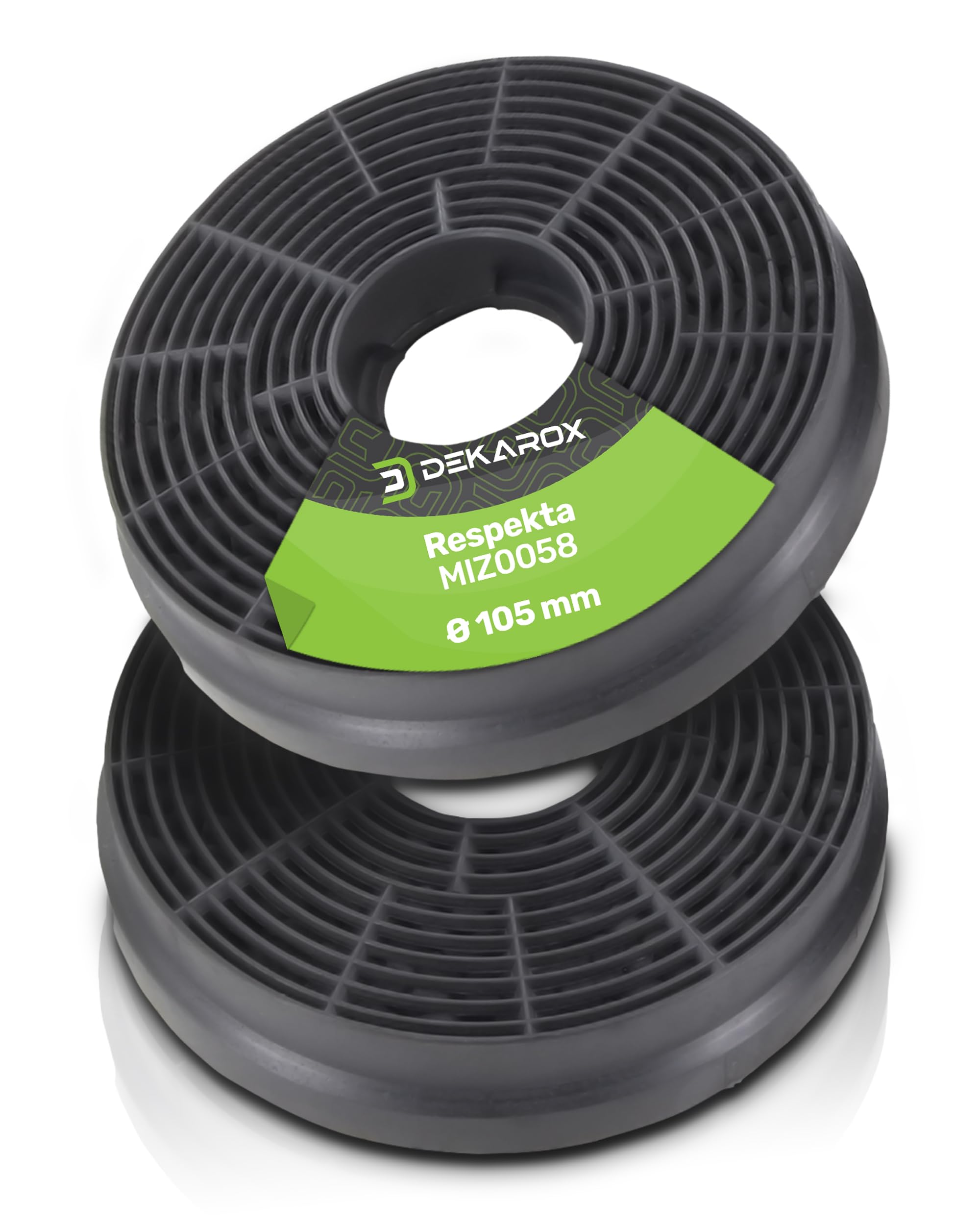 DEKAROX 2 x Activated Carbon Filters 105 mm Diameter for Respekta MIZ0058 MIZ 0058 PKM CF130 Candy 49040890 35602288 for Cooker Hood