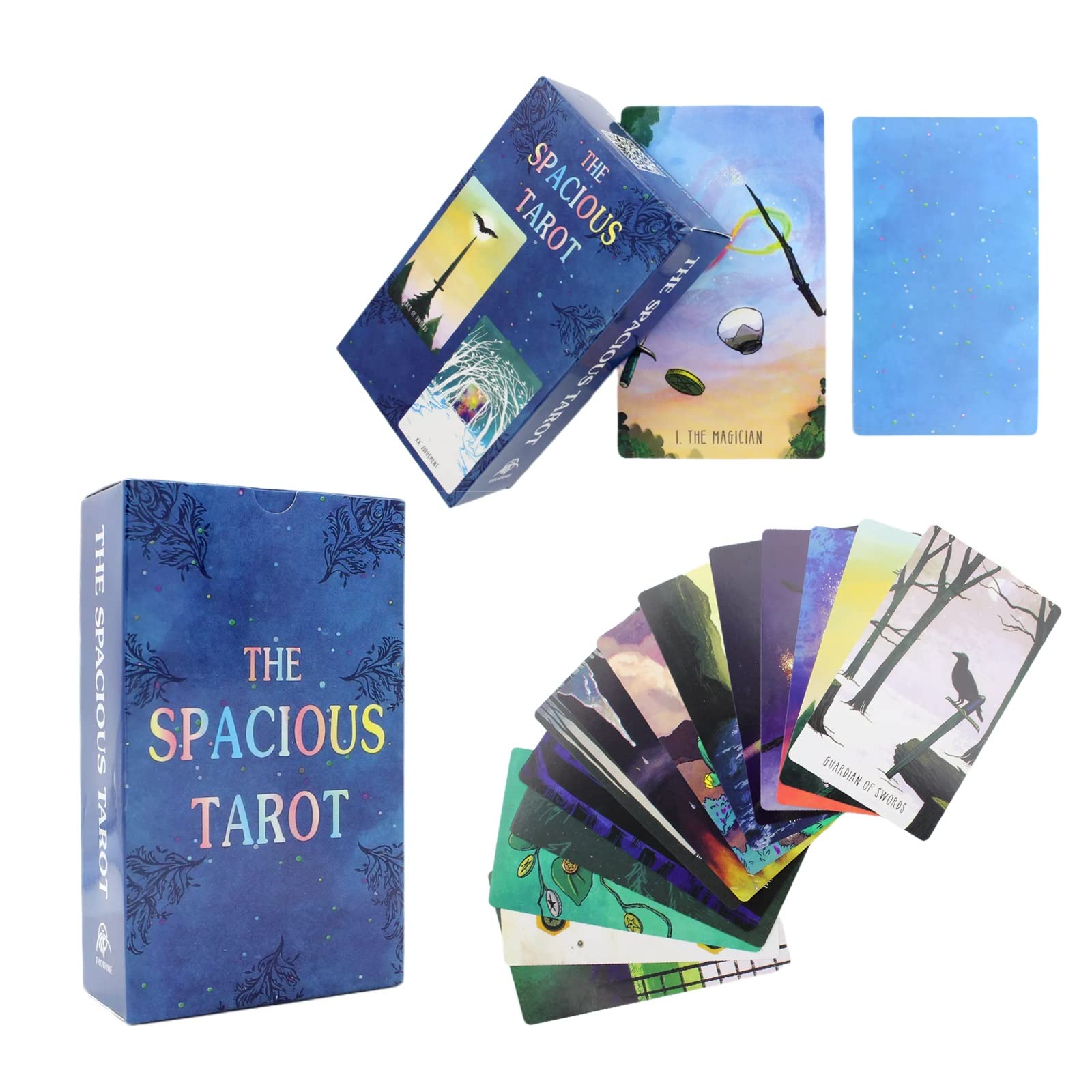 NUSHAO Karty tarota, przestronny tarot, rozmiar karty 12 x 7 cm