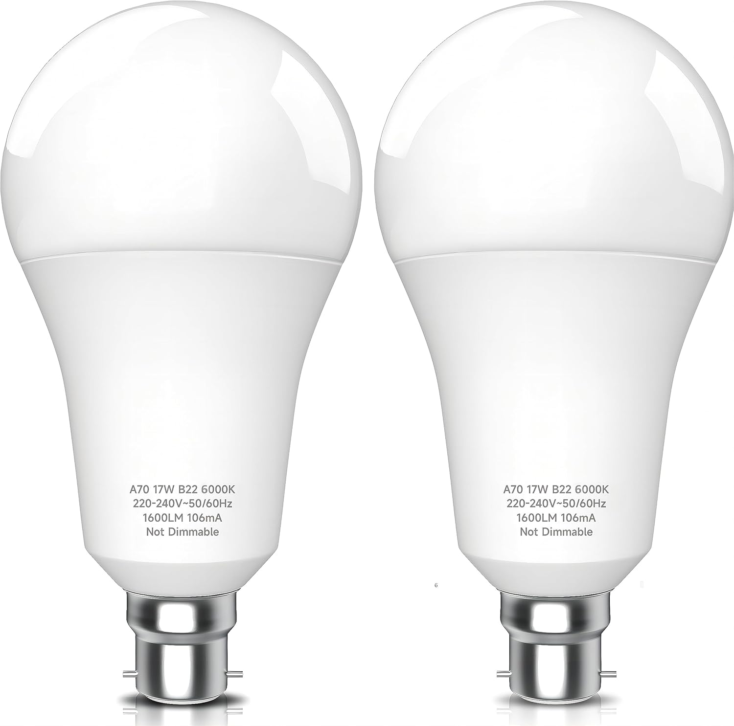 Plusok B22 LED Bulbs, 17W Equivalent 150W Light Bulb, Cool