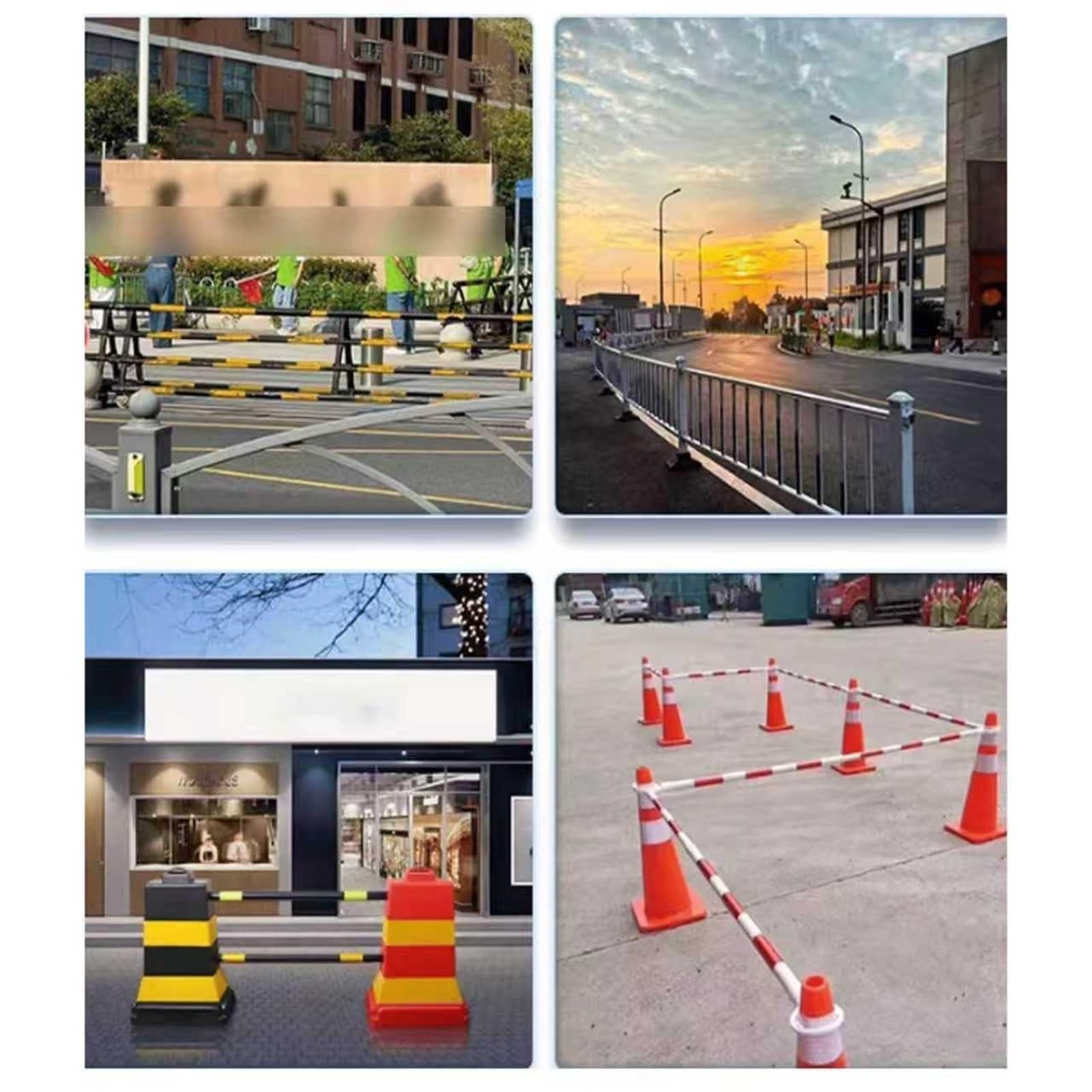 Cônes de signalisation réfléchissants à barres coniques - 20 cônes de sécurité pour la sécurité des chantiers routiers et des parkings, équipement de contrôle de la circulation durable et tr