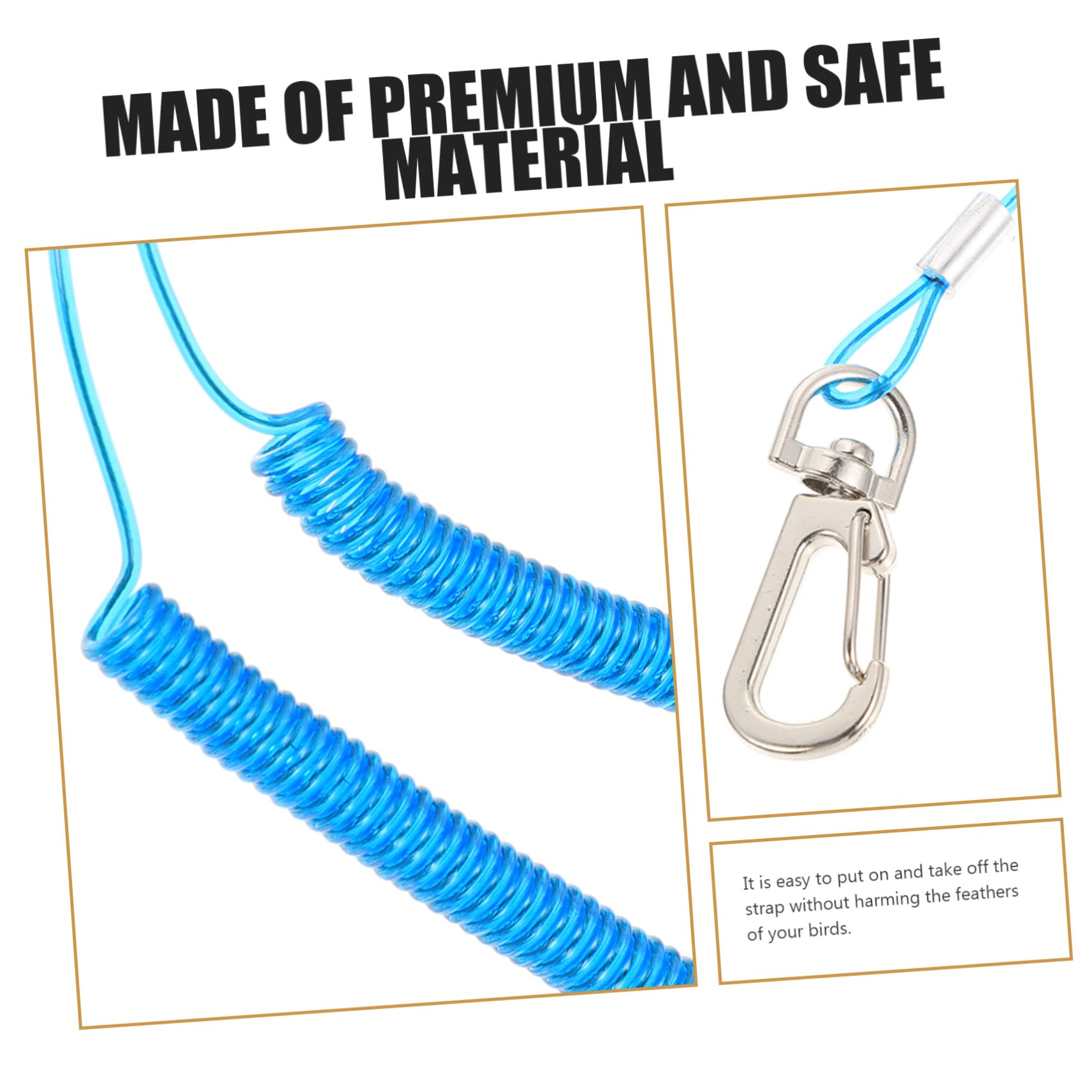 Happyyami Parrot Harness Leash Set Sturdy Bird Harness for Parrot Perch Bird Training Leash