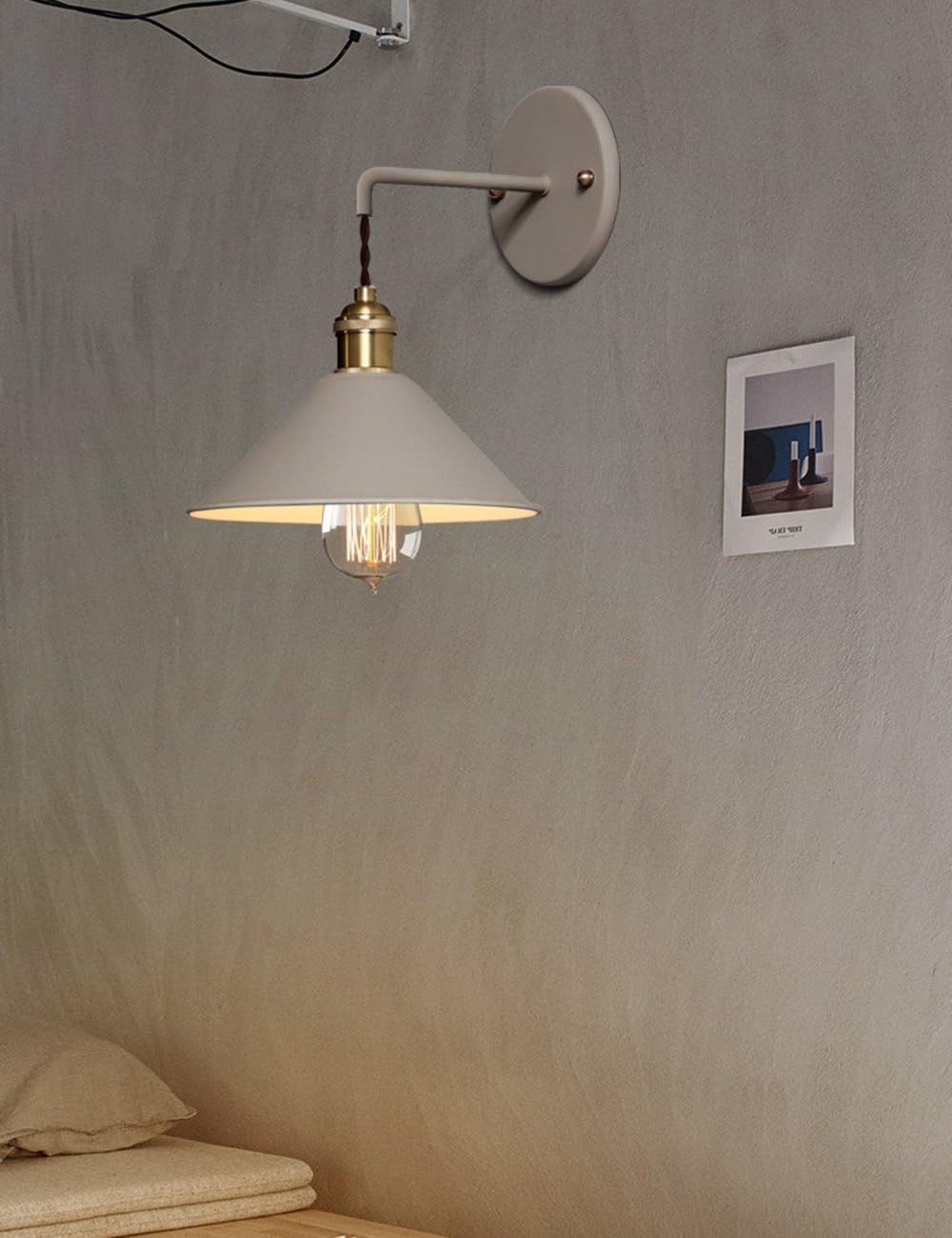 Wall-Sconce Modern Industrial-WallLight E26-Socket WallLamp with Switch Wall Lamp for Bathroom Vanity Bedroom Living Room Wall Light Hallway Gallery Industrial Sconces