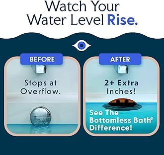 SlipX Solutions Bottomless Bath | Overflow Drain Cover for Tub | Best Gifts for Mom, Spa & Bath Accessories | Drain Block, Water Stopper Plug | Bath Essentials for Women | 4" Diameter, Bronze