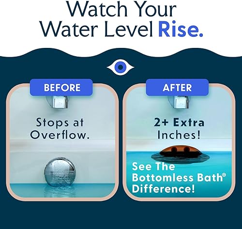 Vista 37 de SlipX Solutions Bottomless Bath - Cubierta de drenaje de desbordamiento para tina, añade pulgadas de agua a la tina para un baño más cálido