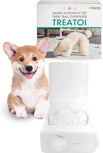 Miniatura 1 de ROICO TREATOI Dispensador automático de bolas para perros y gatos con 5 bolas interactivas de rompecabezas  Máquina lanzadora de bolas de juguete