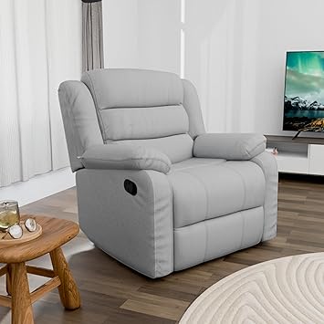 Da URBAN® Paradise Puffy Velvet Recliner for Head Support & Leg Relaxation Lounge Chair (Grey)