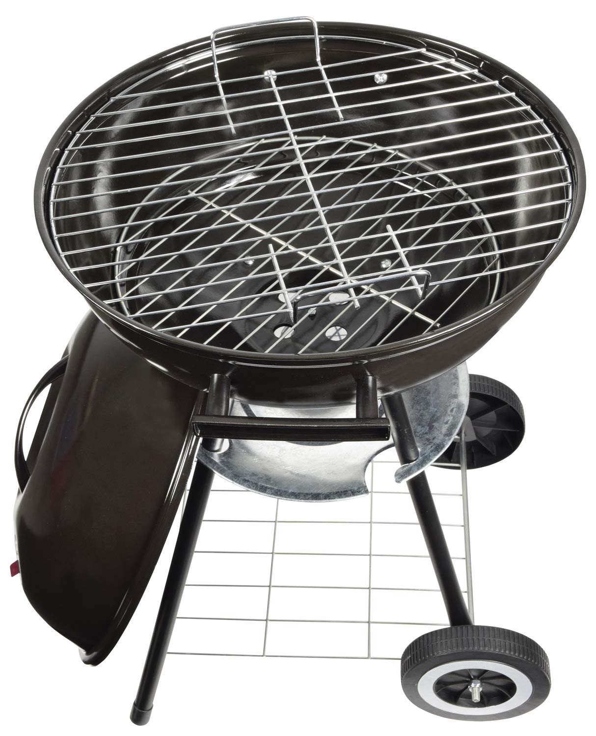 MP Essentials Portable Charcoal Trolley 17" Kettle Barbecue BBQ Outdoor Grill with Wheels