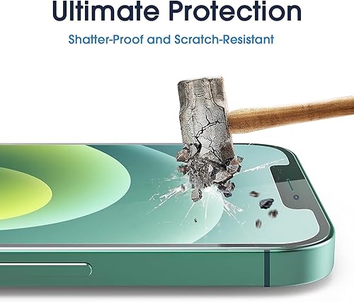Miniatura 5 de amFilm OneTouch Protector de pantalla de vidrio templado para iPhone 12 Mini (5.4 pulgadas, 2020) con kit de fácil instalación (paquete de 2)