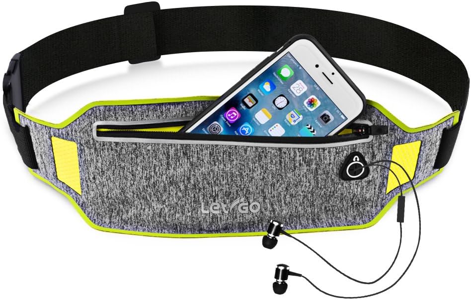 Letigo Running Belt Waist Band Belt Bag Fanny Pack, Water Resistant, Hip Pack Bum Bag for Man Women Sports Travel Running Hiking / Money iPhone 6 / 7 6S (Waist Pack)