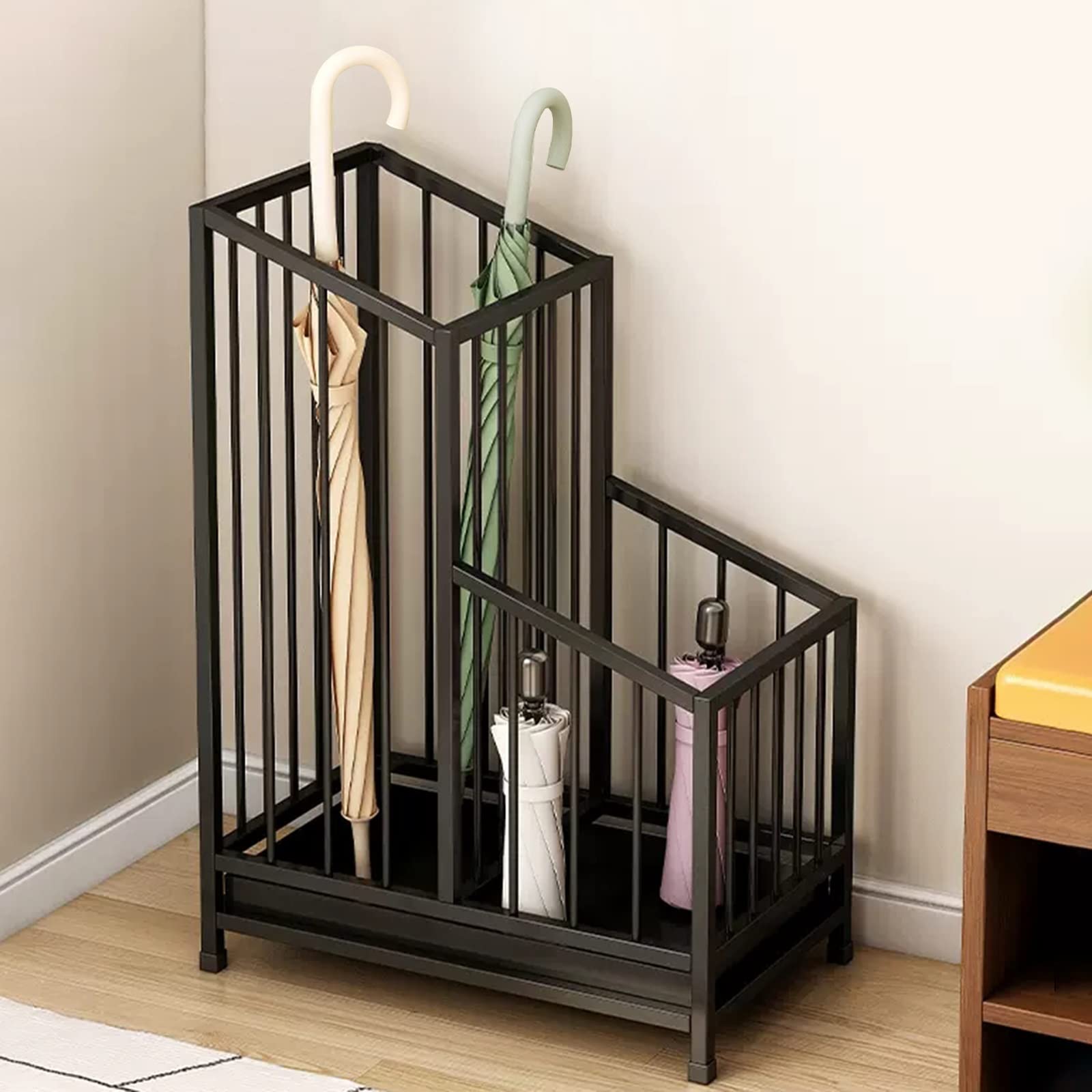 GYRAZXS Geometric Metal Umbrella Stand - Freestanding Holder for Hallway, Entryway, Space-Saving Home Décor