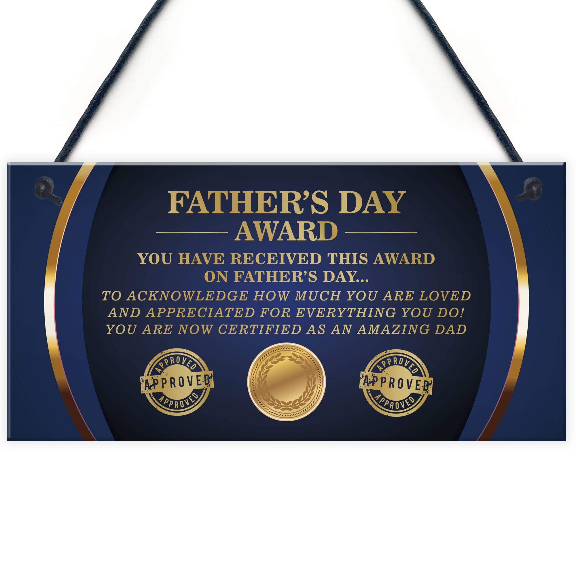 Red Ocean Fathers Day Award Sign Funny Fathers Day Gift For Dad From Daughter Son Office Sign Gift For Him Dad