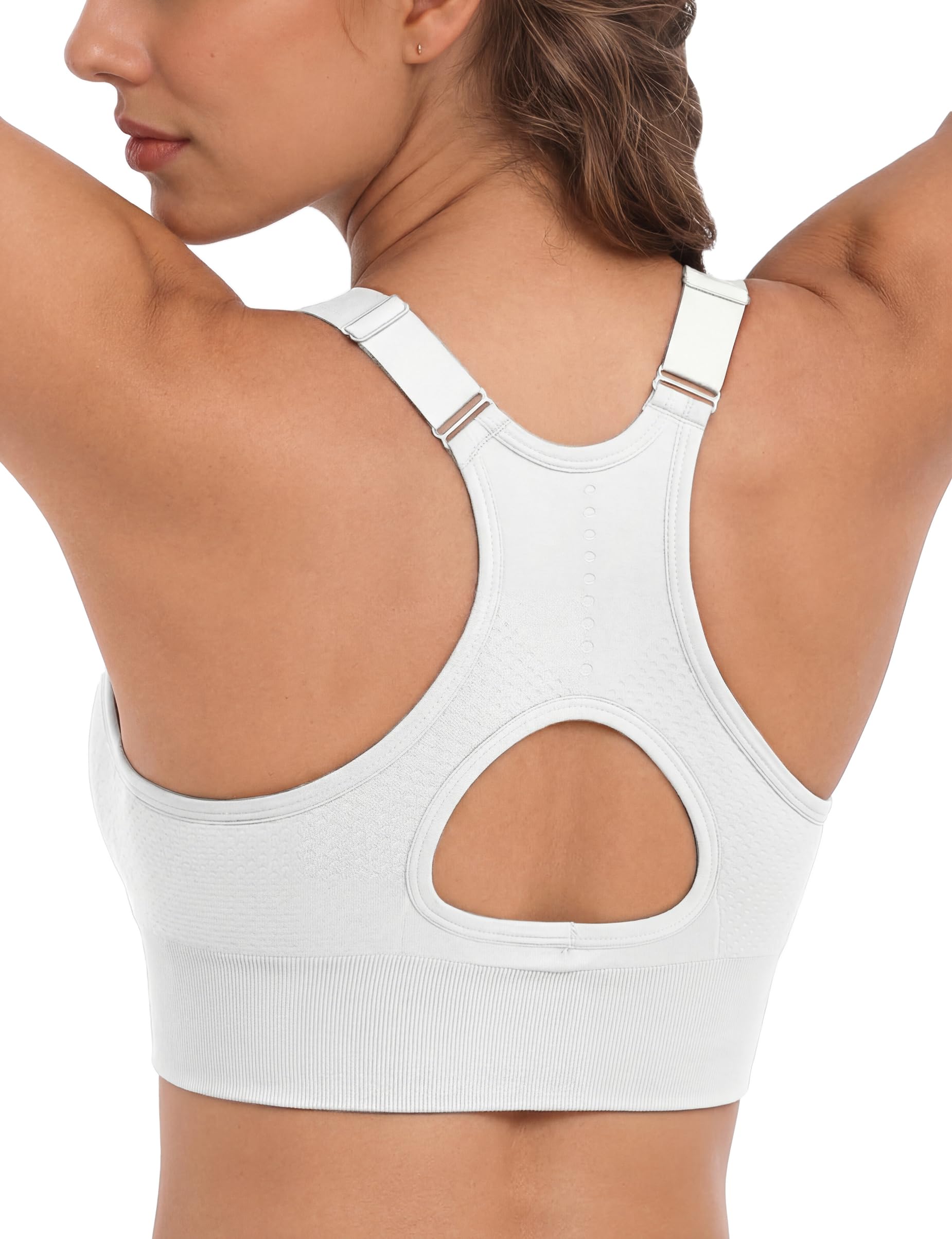 Litherday Sport BH Damen Starker Halt Push Up Ohne Bügel Nahtlos Verstellbare Träger Abnehmbar Gepolstert Sports Bra für Fitness Yoga Jogging