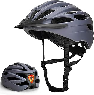Fahrradhelm, Fahrradhelm Erwachsene mit Licht, Radhelm, Cityhelm Urban Fahrradhelm für Herren Damen mit Visier, Fahrrad Helm54-62cm