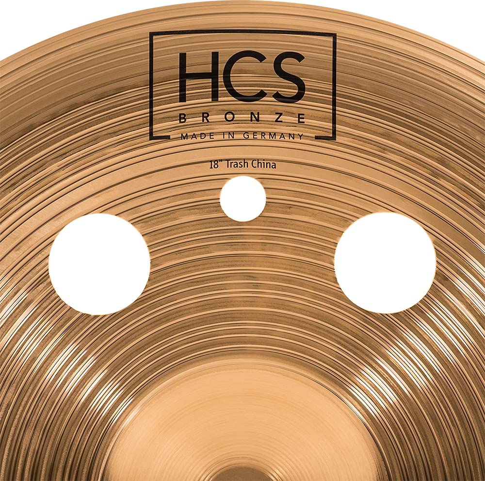 Meinl Cymbals HCS Bronze Trash China 18 Zoll (Video) Schlagzeug Becken (45,72cm) B8 Bronze, Traditionelles Finish (HCSB18TRCH)