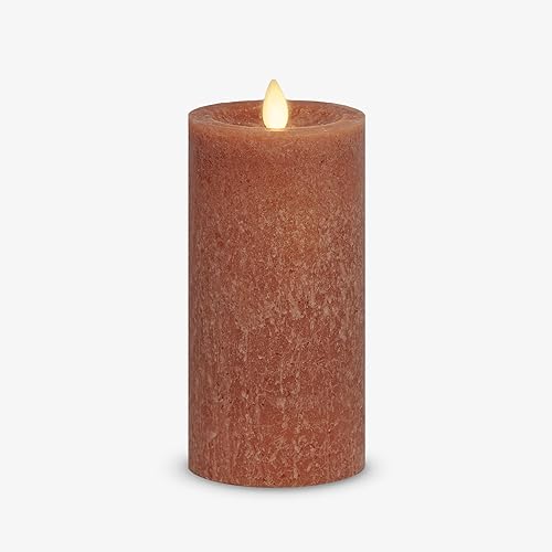 Luminara Sea Glass Flameless Candle, Adobe 3" x 6.5", Moving