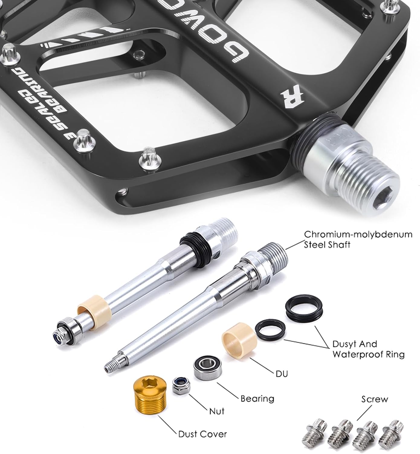 Bike Pedals 9/16" Lightweight Non-Slip Bicycle Platform Pedals - Fits Most Adult Bikes & Mountain Bikes &MTB, Road Bikes and Slip-Resistant Design