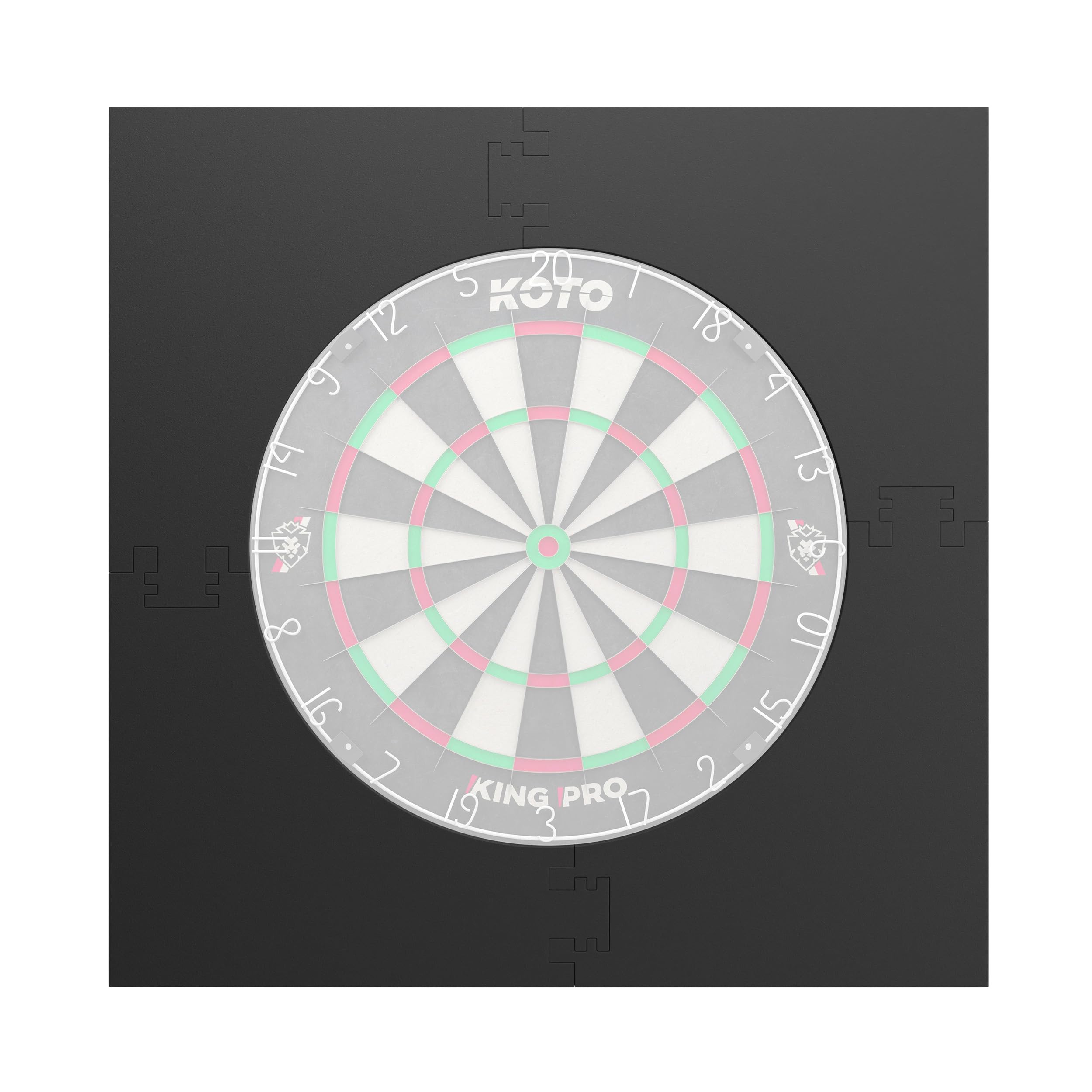 KOTO – Protezione per Freccette (Surround) 4 Pezzi Quadrato Nero (13,5 cm), Protezione per Muro in Eva Durevole, Evita Danni a Pareti e Punte delle Freccette