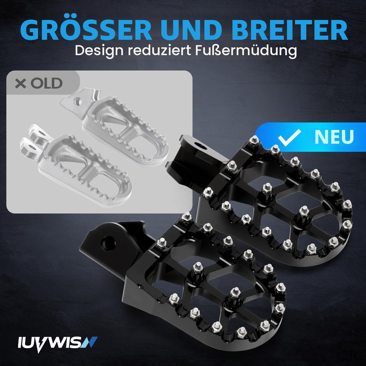 Motorrad Fußrasten Breite Fußrasten Auflagen Pedale für Surron Sur Ron Light Bee X S LBX ERide Pro SS 2.0 3.0 E-Ride Pro SR/S Elektro Ebike Dirt Pit Bike Schwarz