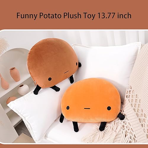 Miniatura 3 de Juguete de peluche de patata de 13.7 pulgadas, almohada de peluche kawaii con forma de comida, almohada de peluche de dibujos animados para